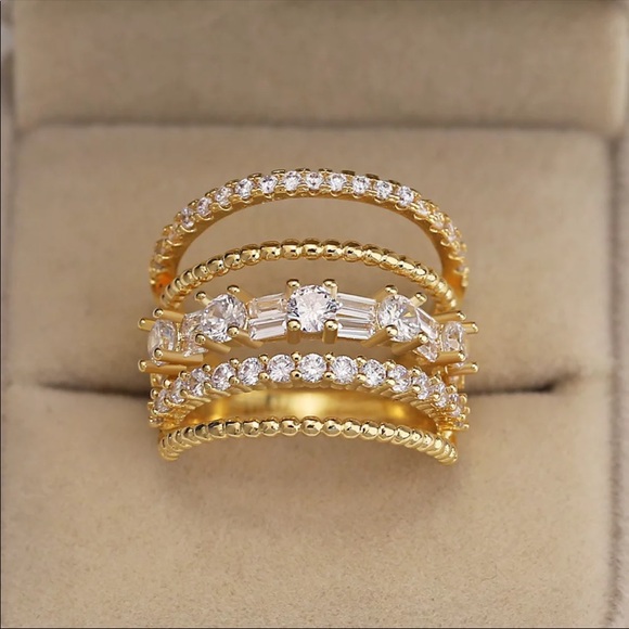 Jewelry - New Women’s Yellow Gold Plated Round Ring